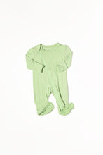 Load image into Gallery viewer, Footed Onesie - Green Sage 12M