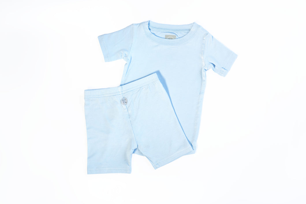 Two Piece Shorts and Tee Jammies - Blue Sky Haze 18M
