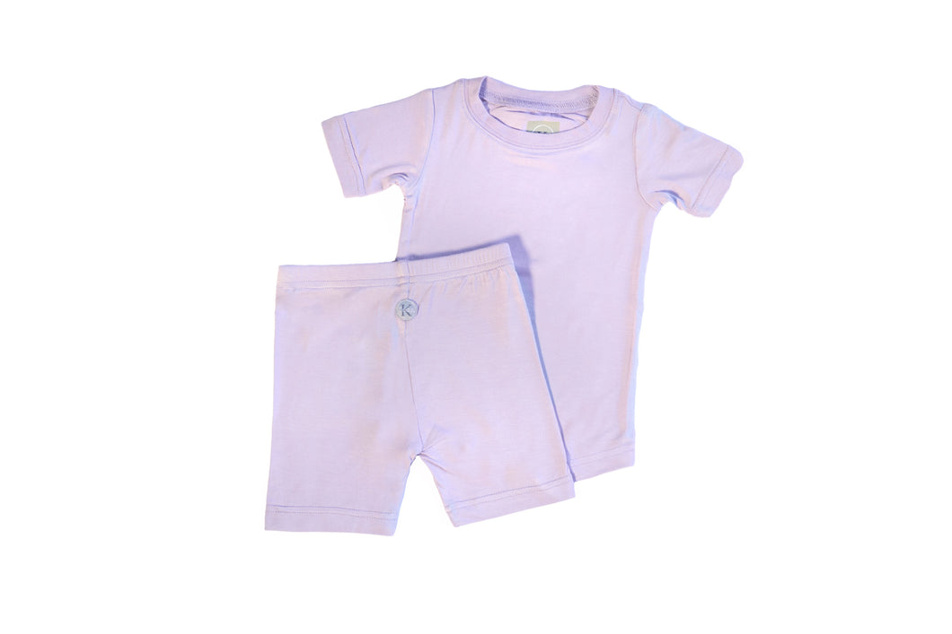 Two Piece Shorts and Tee Jammies - Purple Lavender 4T