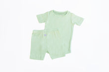 Load image into Gallery viewer, Two Piece Shorts and Tee Jammies - Green Sage 3T
