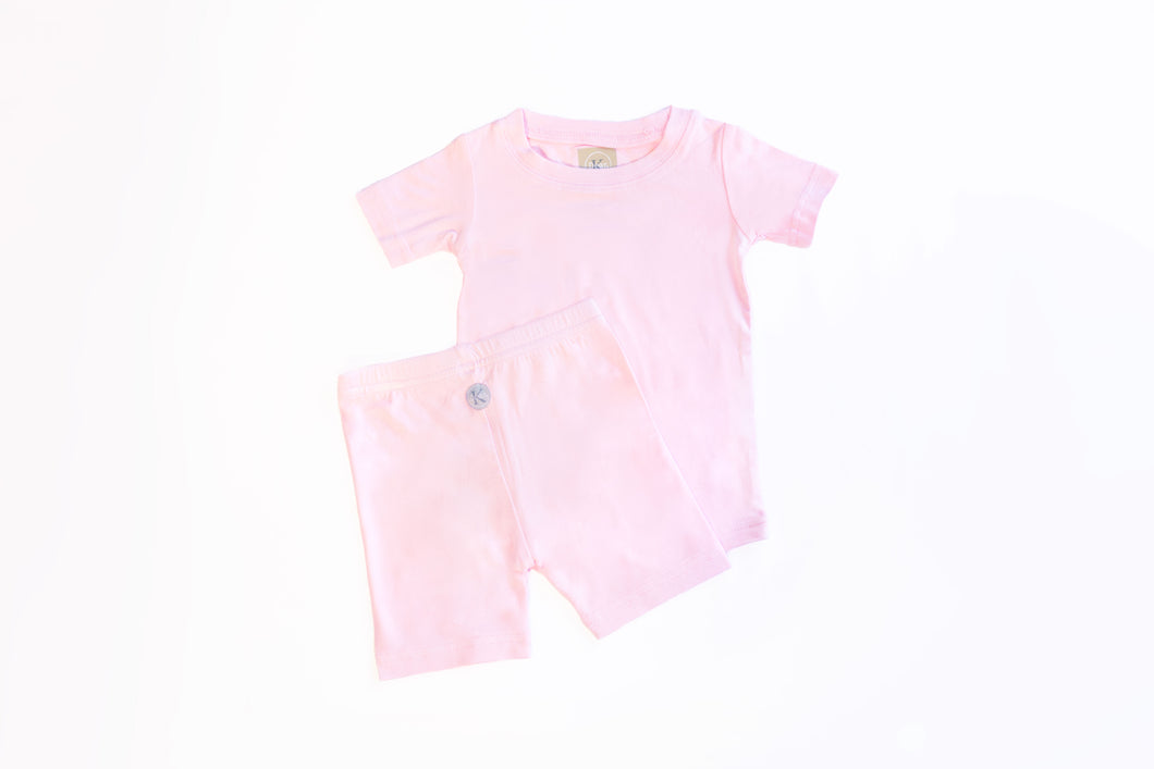 Two Piece Shorts and Tee Jammies - Pink Peony 18M